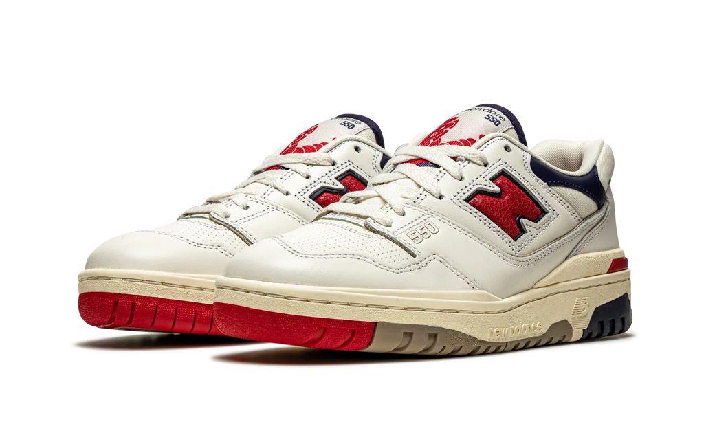 550 "Aime Leon Dore - White Navy Red" BB550A3