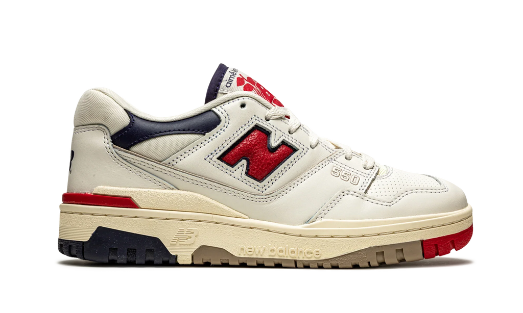 550 "Aime Leon Dore - White Navy Red" BB550A3